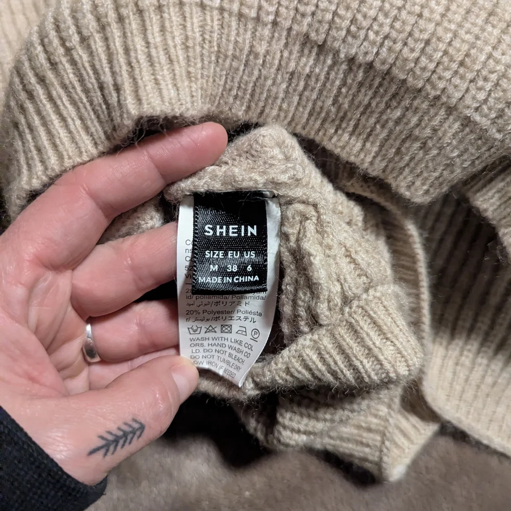 SHEIN Tan V-Neck Wrap Sweater - Picture 2 of 3